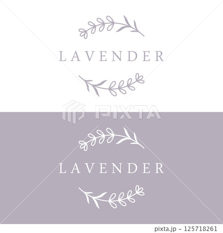Hand drawn organic lavender flower logo template design.Logo for cosmetic, beauty,tea,oil,herb. 125718261