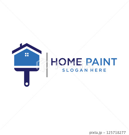 Paint brush and roll logo template creative design for home and city service. Paint brush and roll logo template creative design for home and city service. 125718277
