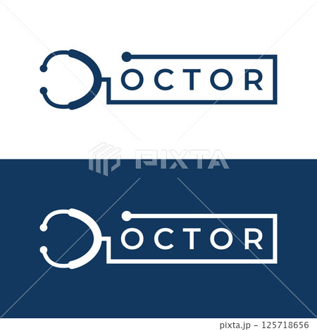 Doctor stethoscope logo template design for health care with creative idea. Vector illustration. 125718656