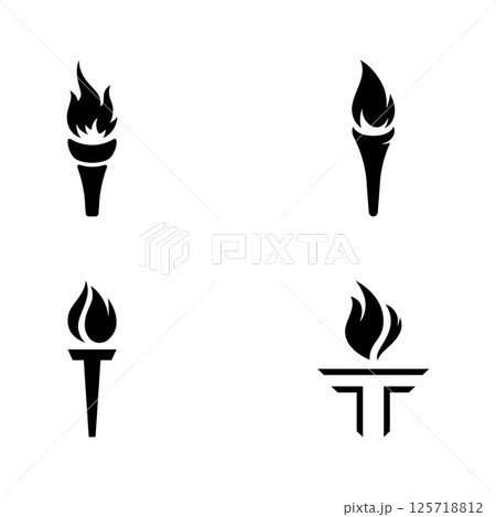 Creative torch flame Logo template.Logo for business, freedom and competition. Creative torch flame Logo template.Logo for business, freedom and competition. 125718812