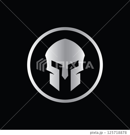 Simple Greek spartan warrior helmet Logo template design, with creative idea. Simple Greek spartan warrior helmet Logo template design, with creative idea. 125718878