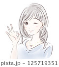オッケーサインを出す女性 125719351