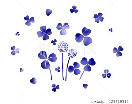 クローバーの背景（水彩）　B-1 125719512