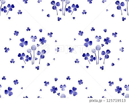 クローバーのシームレスパターン(水彩) B-1' クローバーのシームレスパターン(水彩) B-1' 125719513