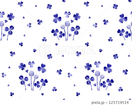 クローバーのシームレスパターン（水彩）　B-2 125719514