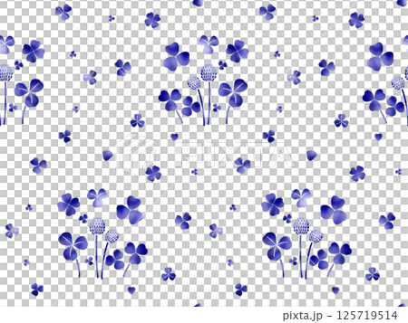 クローバーのシームレスパターン（水彩）　B-2 125719514