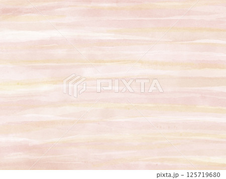 ピンクの水彩絵の具で塗った横向きストライプ模様の背景イラスト 125719680