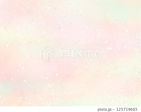 優しいピンクとグリーンのきらきら水彩背景イラスト 125719685