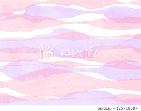 ピンクとうす紫のおしゃれな水彩背景イラスト 125719687