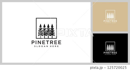 pine tree logo vector design templateのイラスト素材 [125720025] - PIXTA