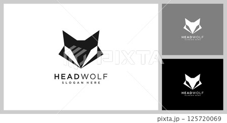 head wolf logo vector design template 125720069