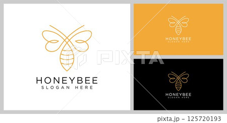 honey bee logo vector design template 125720193