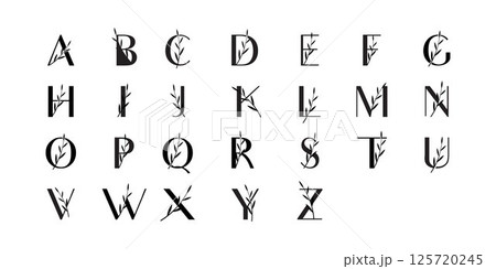 Set of abstract initial a-z.monogram logo design 125720245