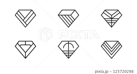 set of diamond geometric logo vector design set of diamond geometric logo vector design 125720298