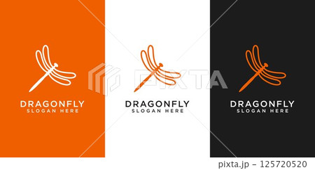 dragonfly logo vector design line style dragonfly logo vector design line style 125720520