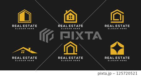 set of home logo design template set of home logo design template 125720521