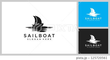 sailing yacht logo vector design sailing yacht logo vector design 125720561