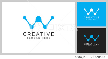 initials letter w logo vector design line style 125720563