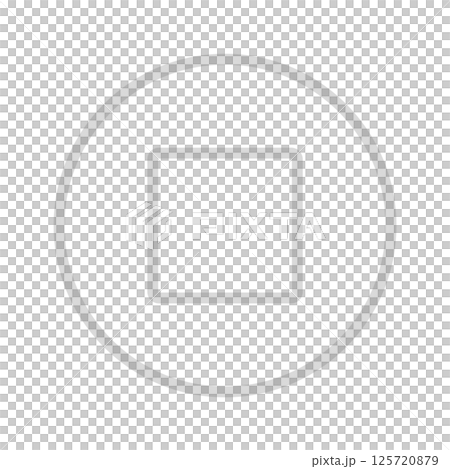 Gray stop button line icon - Simple and stylish semi-transparent stop mark UI material 125720879