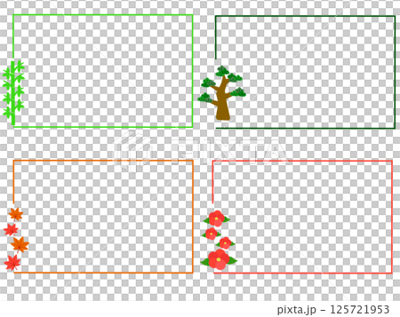 和の植物のフレーム 125721953