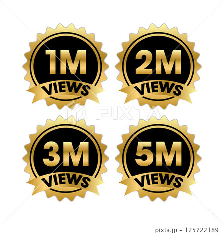 Million Views Vector Set Design Template Million Views Vector Set Design Template 125722189