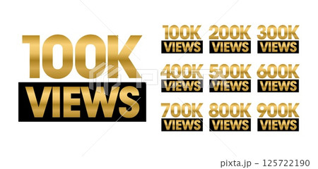 Million Views Vector Set Design Template 125722190