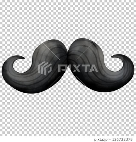 Hand-painted watercolor dad beard 125722379