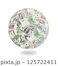 Money goes around the globe 125722411