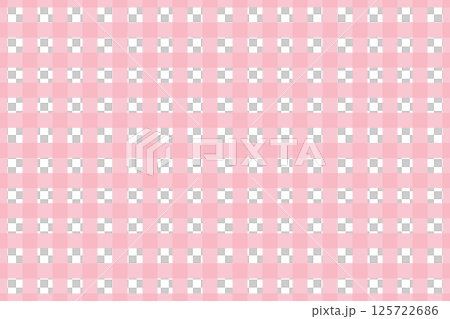 ギンガムチェック - 繊細でふんわりとした柔らかな色合い - 鴇色（日本の伝統色）2 125722686