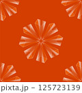 Vector crystal diamond seamless pattern on red background. Glass transparent prism backdrop. Mineral random triangle pyramid set. 125723139