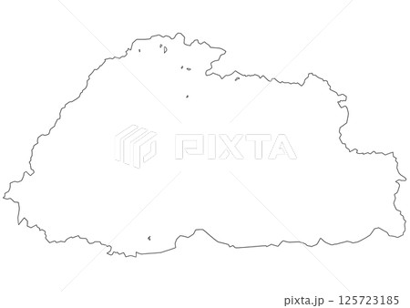 白地図　ブータン 125723185