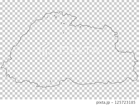 白地図　ブータン 125723185