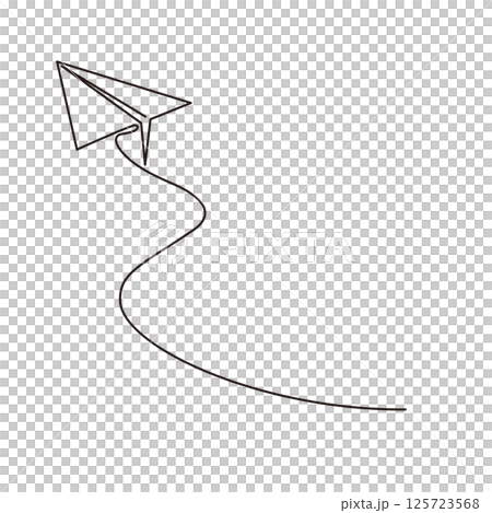 A vector illustration of a simple paper airplane drawn in one stroke. The line width of the vector data can be changed. A vector illustration of a simple paper airplane drawn in one stroke. The line width of the vector data can be changed. 125723568