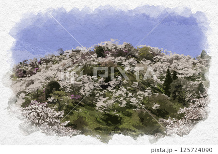 水彩画風 三休公園 岡山県美咲町 水彩画風 三休公園 岡山県美咲町 125724090