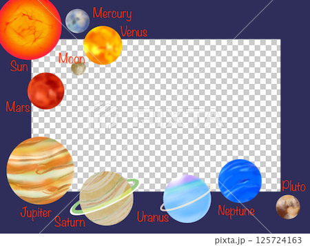 占星術10天体のフレーム02（天体英語名あり） 125724163