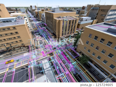 AIシステムが見た都市風景のイメージ素材 125724605