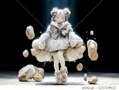 踊る石の妖精のイラスト素材 125724612