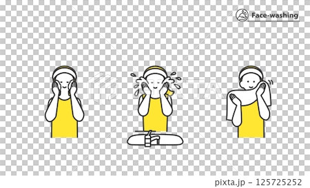 Woman washing her face Set, Variation, 2 colors 125725252