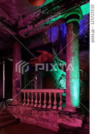 An Exquisite and Vibrant Abandoned Space featuring Unique Lighting Effects and Atmosphere An Exquisite and Vibrant Abandoned Space featuring Unique Lighting Effects and Atmosphere 125725510