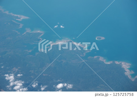 Breathtaking Aerial View of the Beautiful Coastal Landscape and Surrounding Islands 125725758