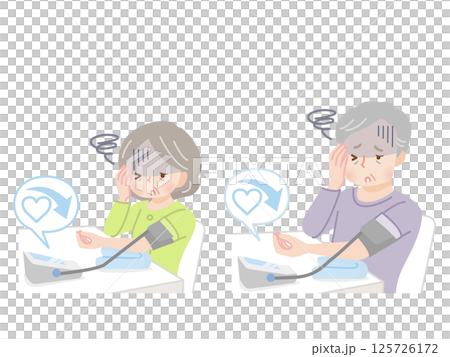 Senior couple measuring blood pressure_Low blood pressure 125726172
