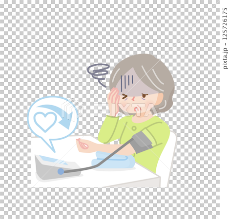 Senior woman measuring blood pressure_low blood pressure Senior woman measuring blood pressure_low blood pressure 125726175