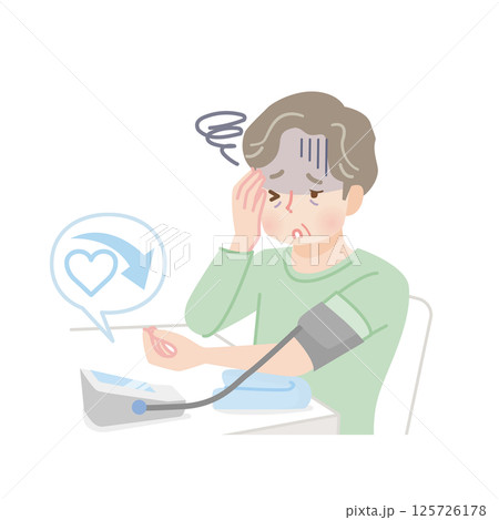 血圧を測る中年男性_低血圧 125726178