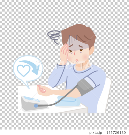 Young man measuring blood pressure_low blood pressure 125726180