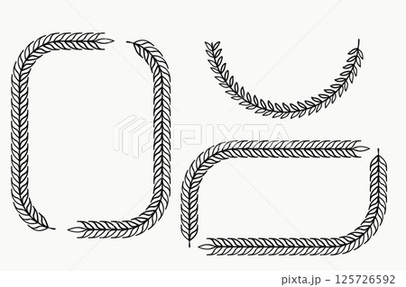 Laurel Border Frame Line Collection 125726592