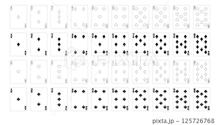 Number Cards Design from Deck of Playing Cards Number Cards Design from Deck of Playing Cards 125726768