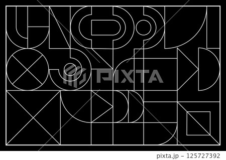 Black and White Geometric Bauhaus Style Design 125727392