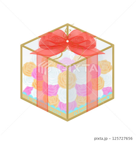 母の日の贈り物_フラワーボックスのイラスト 125727656