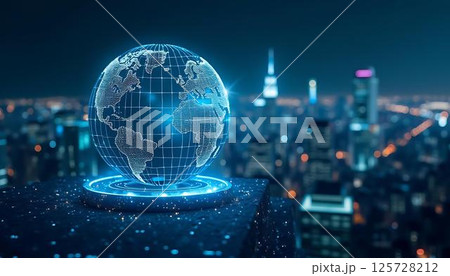 Global Network, Cityscape at Night 125728212
