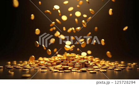 Falling Gold Coins, Wealth Concept 125728294